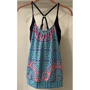 Athleta Blousy Fiji Tankini Swim Top Sz 32 D/DD